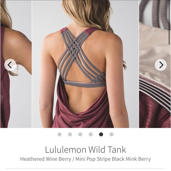 Tops - Lululemon wild tank wine berry mini pop stripe black mink berry Sz 6